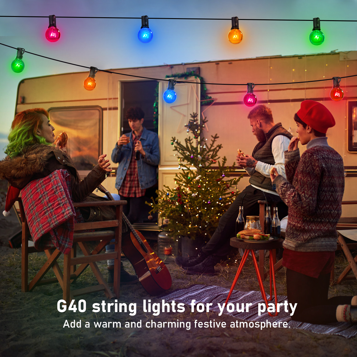 HCP098 G40多色高压灯串钨丝泡